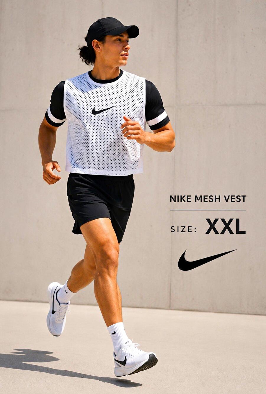 Nike Mesh Vest White Breathable Pullover Sleeveless Crew Neck Men’s XXL